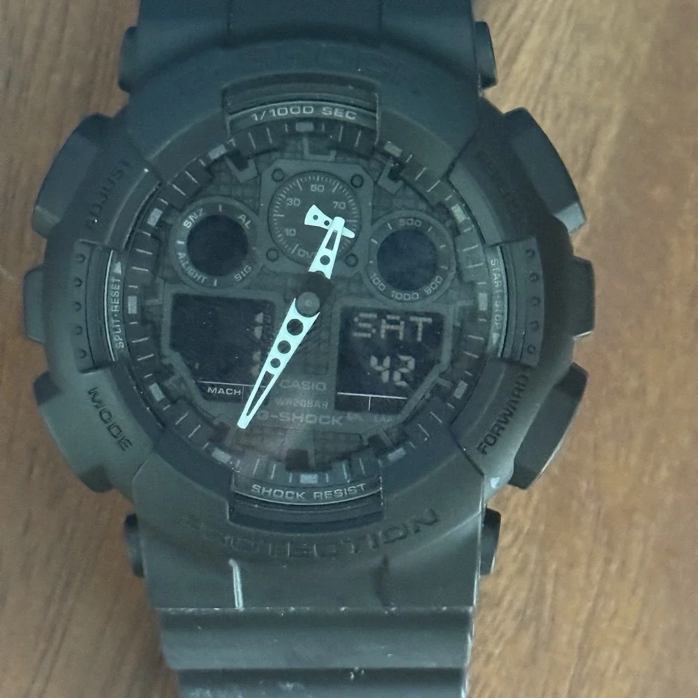 Casio G-Shock GA-100-1A1 Men Black Analog Digital Watch Module 5081 New Battery